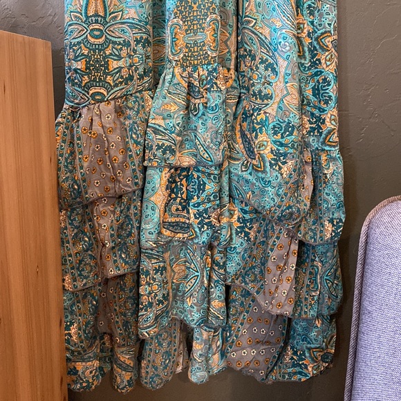 Anthropologie Boemo Paisley Bohemian Maxi Dress Large - Picture 7 of 13